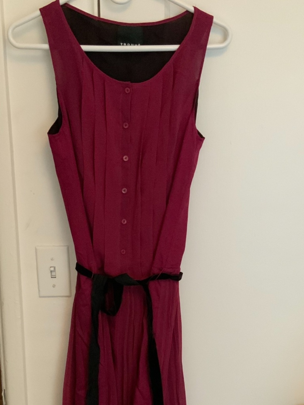 NWOT TROUVE Dress with Velvet Belt and from Slits Size S